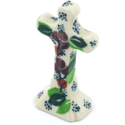 Polish Pottery Standing Cross 2&quot; Berry Garland