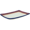 Polish Pottery Sushi Tray 8&quot; Holiday Flannel