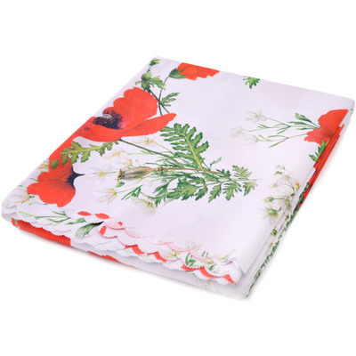 Textile Table Cloth 118&quot; Fresh Red Poppy