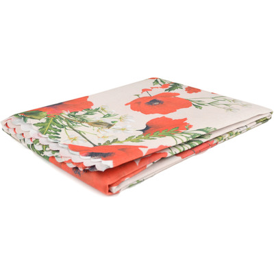 Textile Table Cloth 87&quot; Poppies