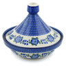 Polish Pottery Tagine Pot 57 oz Blue Poppies