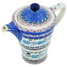 Polish Pottery Tea or Coffe Pot with Heater 14 oz Blooming Blues