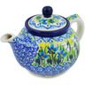 Polish Pottery Tea or Coffee Pot 13 oz Delightful Day UNIKAT