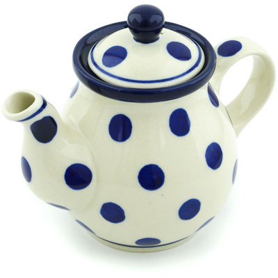 Polish Pottery Tea or Coffee Pot 13 oz Happy Dots