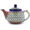 Polish Pottery Tea or Coffee Pot 13 oz Orange Tranquility UNIKAT