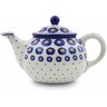 Polish Pottery Tea or Coffee Pot 3&frac12; cups Blue Zinnia