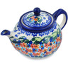 Polish Pottery Tea or Coffee Pot 30 oz Starburst Garland UNIKAT