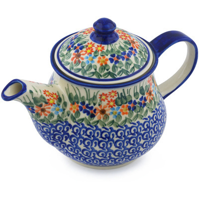 Polish Pottery Tea or Coffee Pot 40 oz Blissful Daisy