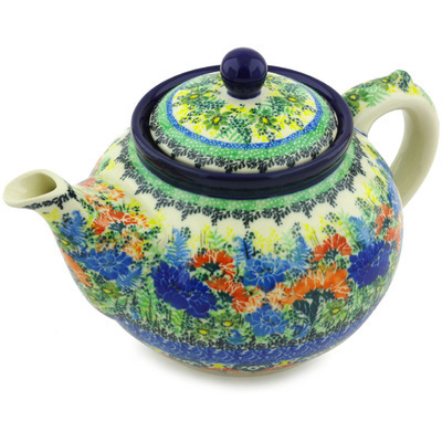 Polish Pottery Tea or Coffee Pot 5 cups Floral Bounty UNIKAT