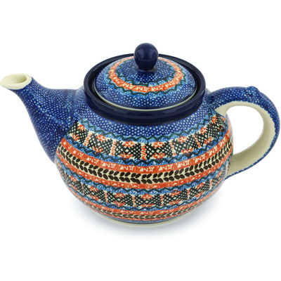 Polish Pottery Tea or Coffee Pot 5 cups Radiant Autumn UNIKAT