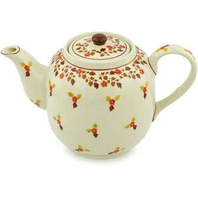 Polish Pottery Tea or Coffee Pot 60 oz Autumn Vines