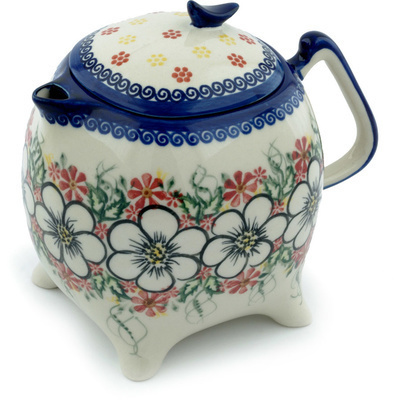 Polish Pottery Tea or Coffee Pot 62 oz Heavenly UNIKAT