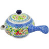 Polish Pottery Tea Pot with Sifter 15 oz Petal Dance UNIKAT