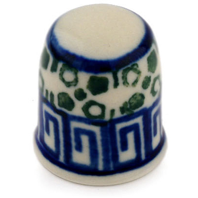 Polish Pottery Thimble 1&quot; Grecian Sea