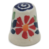 Polish Pottery Thimble 1&quot; Wave Of Flowers