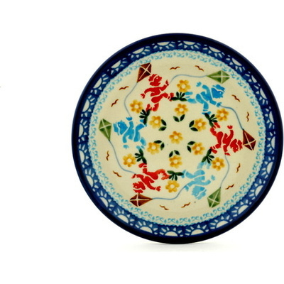 Polish Pottery Toast Plate Children With Kites