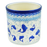 Polish Pottery Utensil Jar 6&quot; Blue Herring Waters
