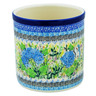Polish Pottery Utensil Jar 6&quot; Blue Hydrangea UNIKAT