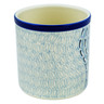 Polish Pottery Utensil Jar 6&quot; Blue Wave UNIKAT