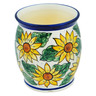 Polish Pottery Utensil Jar 6&quot; Sunflower Power UNIKAT
