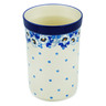 Polish Pottery Utensil Jar 8&quot; Blue Spring