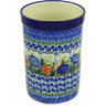 Polish Pottery Utensil Jar 8&quot; Splendid Blue Bell UNIKAT