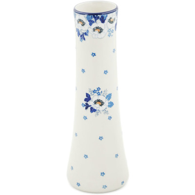 Polish Pottery Vase 10&quot; Blue Spring
