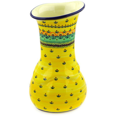 Polish Pottery Vase 10&quot; Prairie Sunrise UNIKAT