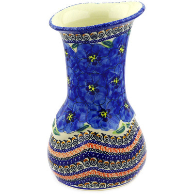 Polish Pottery Vase 10&quot; Regal Bouquet UNIKAT