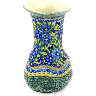 Polish Pottery Vase 10&quot; Texas Poppy UNIKAT