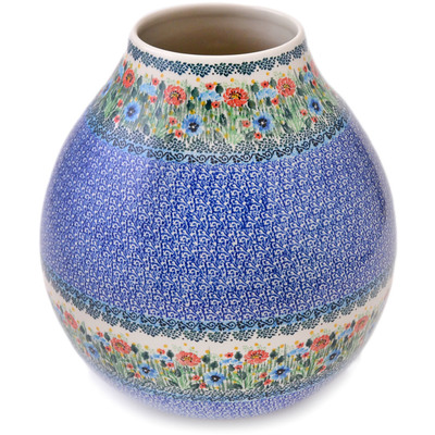 Polish Pottery Vase 12&quot; Meadow At Sunset UNIKAT