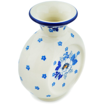 Polish Pottery Vase 5&quot; Blue Spring