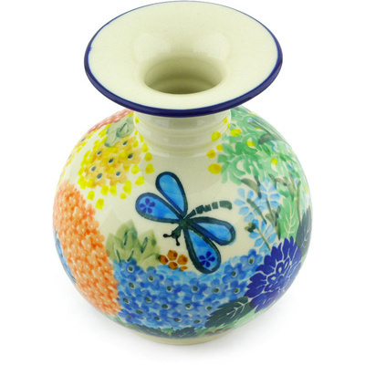 Polish Pottery Vase 5&quot; Garden Delight UNIKAT