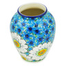 Polish Pottery Vase 5&quot; Pansies And Daisies UNIKAT