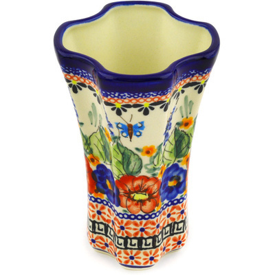 Polish Pottery Vase 5&quot; Spring Splendor UNIKAT
