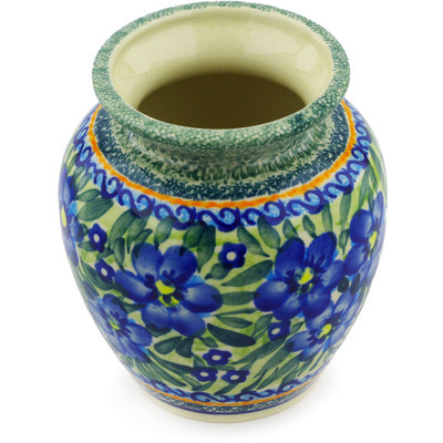 Polish Pottery Vase 5&quot; Texas Poppy UNIKAT