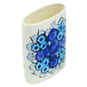 faience Vase 6&quot; Cobalt Flowers