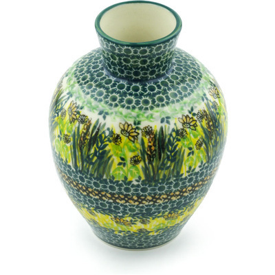 Polish Pottery Vase 6&quot; Country Harvest UNIKAT