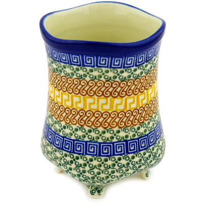 Polish Pottery Vase 6&quot; Grecian Sea
