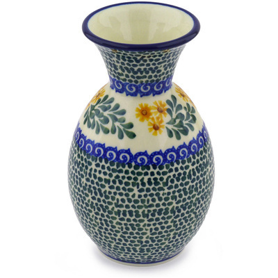Polish Pottery Vase 6&quot; Summer Day