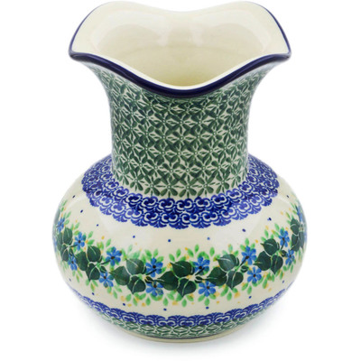 Polish Pottery Vase 7&quot; Aster Wreath