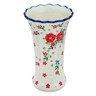 Polish Pottery Vase 7&quot; Festive Misteltoe UNIKAT