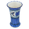 Polish Pottery Vase 7&quot; Hummingbird Blue UNIKAT