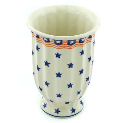 Polish Pottery Vase 7&quot; Stars And Stripes