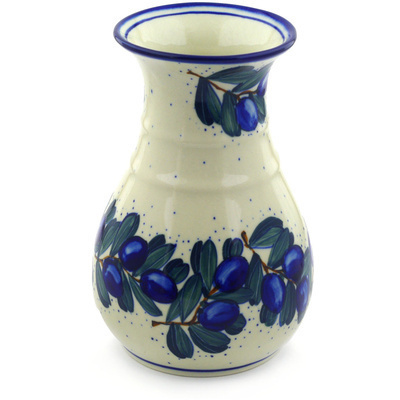 Polish Pottery Vase 8&quot; Grape Vines UNIKAT