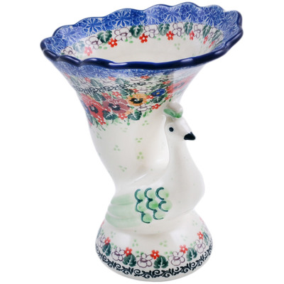 Polish Pottery Vase 8&quot; Pansy Garden UNIKAT