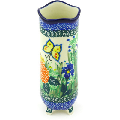 Polish Pottery Vase 8&quot; Spring Garden UNIKAT