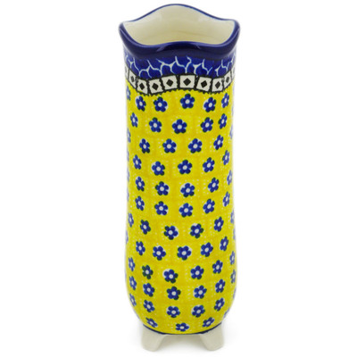 Polish Pottery Vase 8&quot; Sunburst Daisies