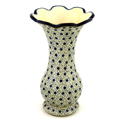 Polish Pottery Vase 9&quot; Daisy Frenzy