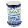 Polish Pottery Wine Chill with Saucer 8&quot; Blue April Showers